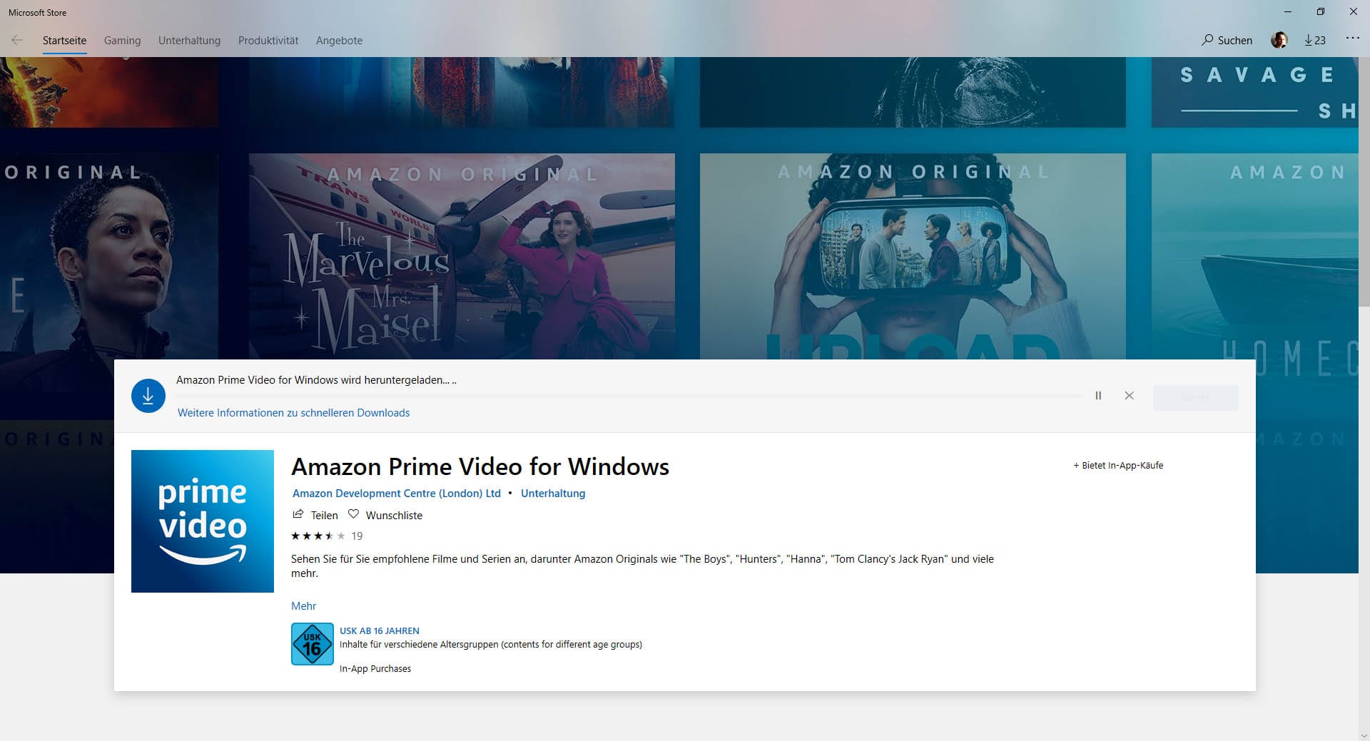 Amazon Prime Video App für PC