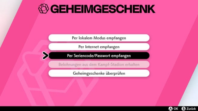 Pokémon Schwert und Schild Geheimgeschenk