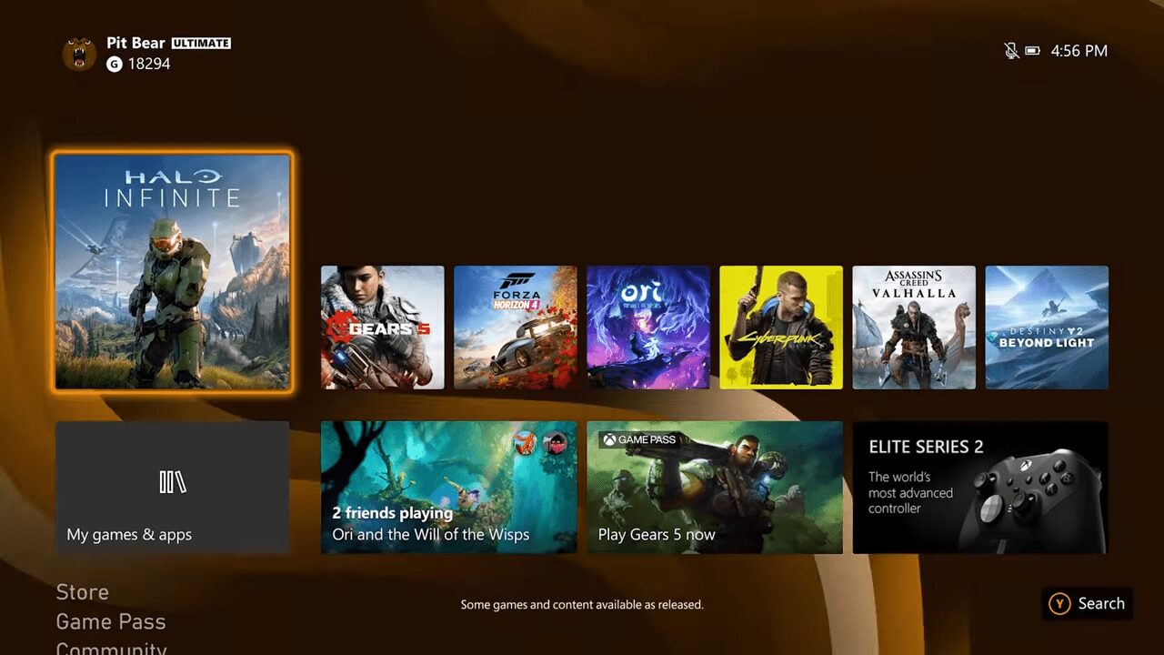 Xbox Series X - Dashboard