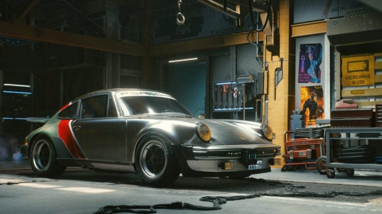 Cyberpunk 2077 Porsche ausgestellt Johnny Silverhand