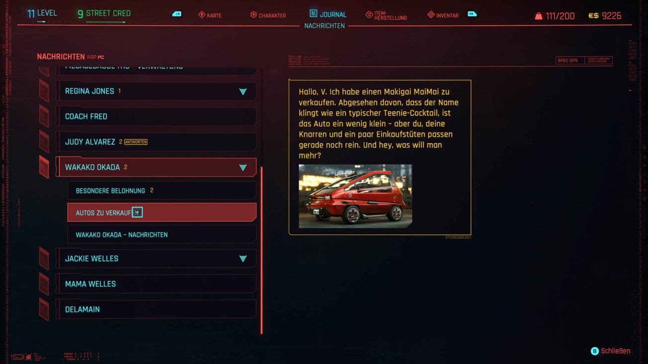Cyberpunk 2077 Wie kaufe ich ein Auto oder Motorrad? Lösung (Guide)