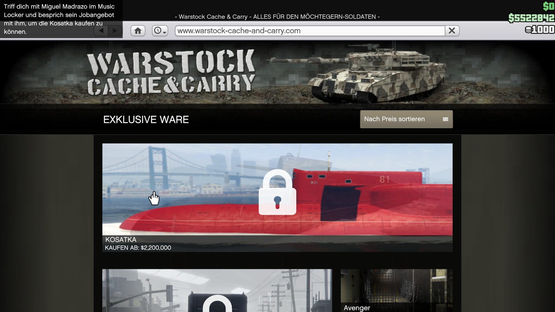 GTA Online - U-Boot Warstock