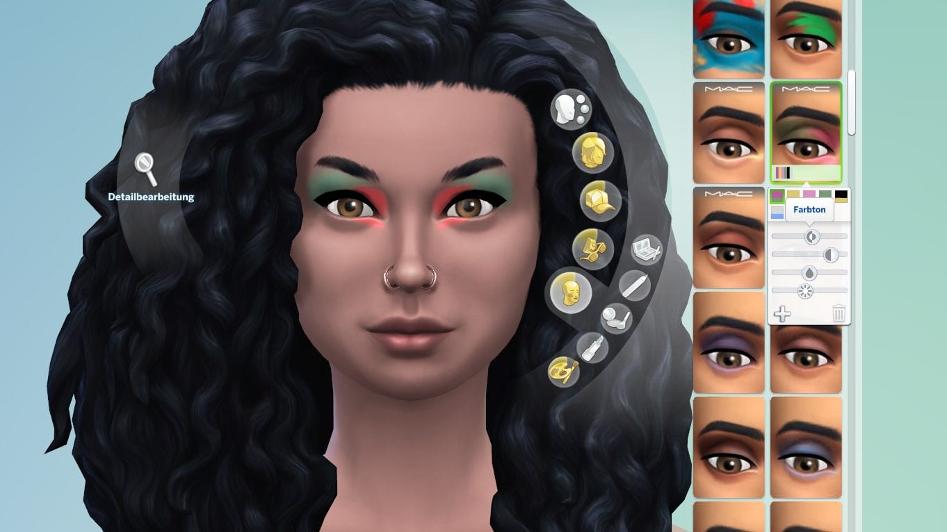 Die Sims 4 Make-Up Schieberegler