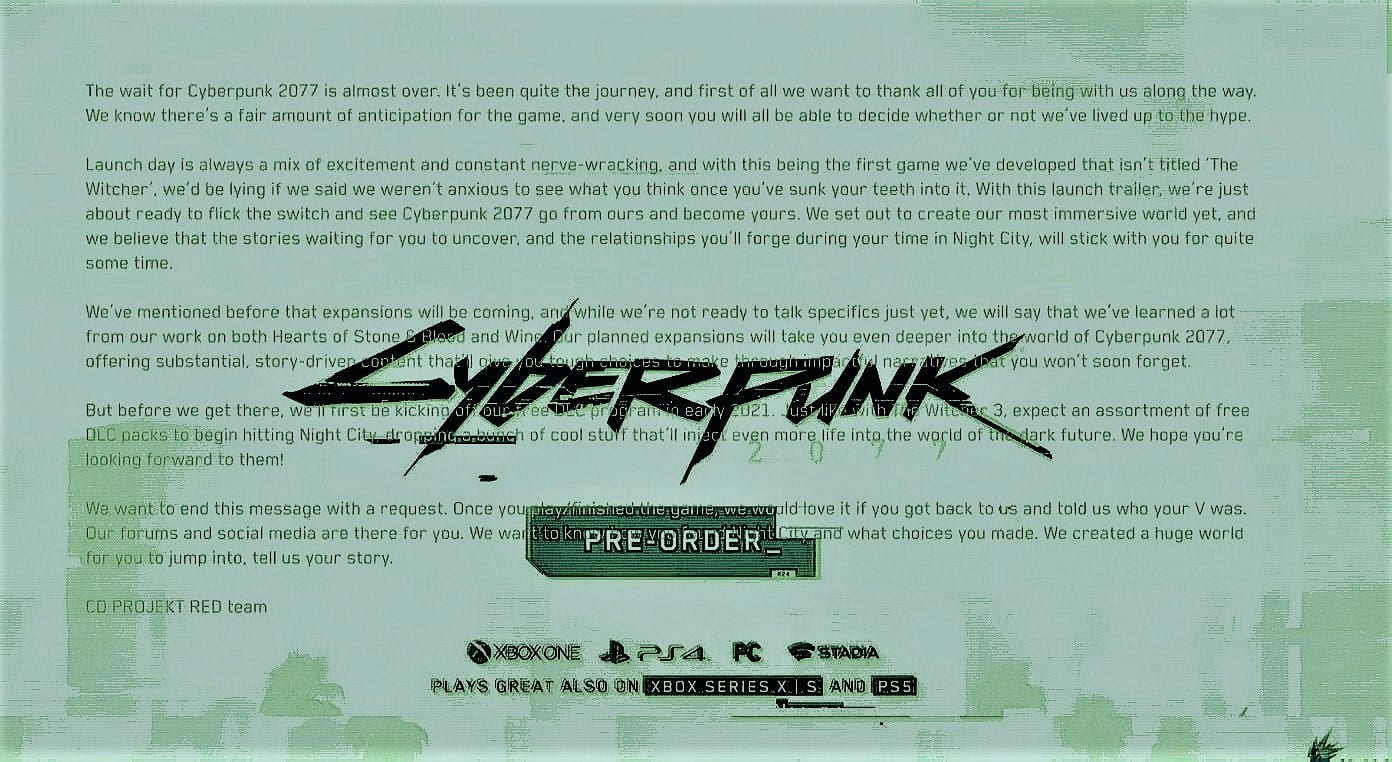 Cyberpunk 2077 Erweiterungen DLC Botschaft Trailer