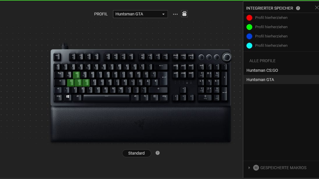 Huntsman V2 Analog Profile speichern