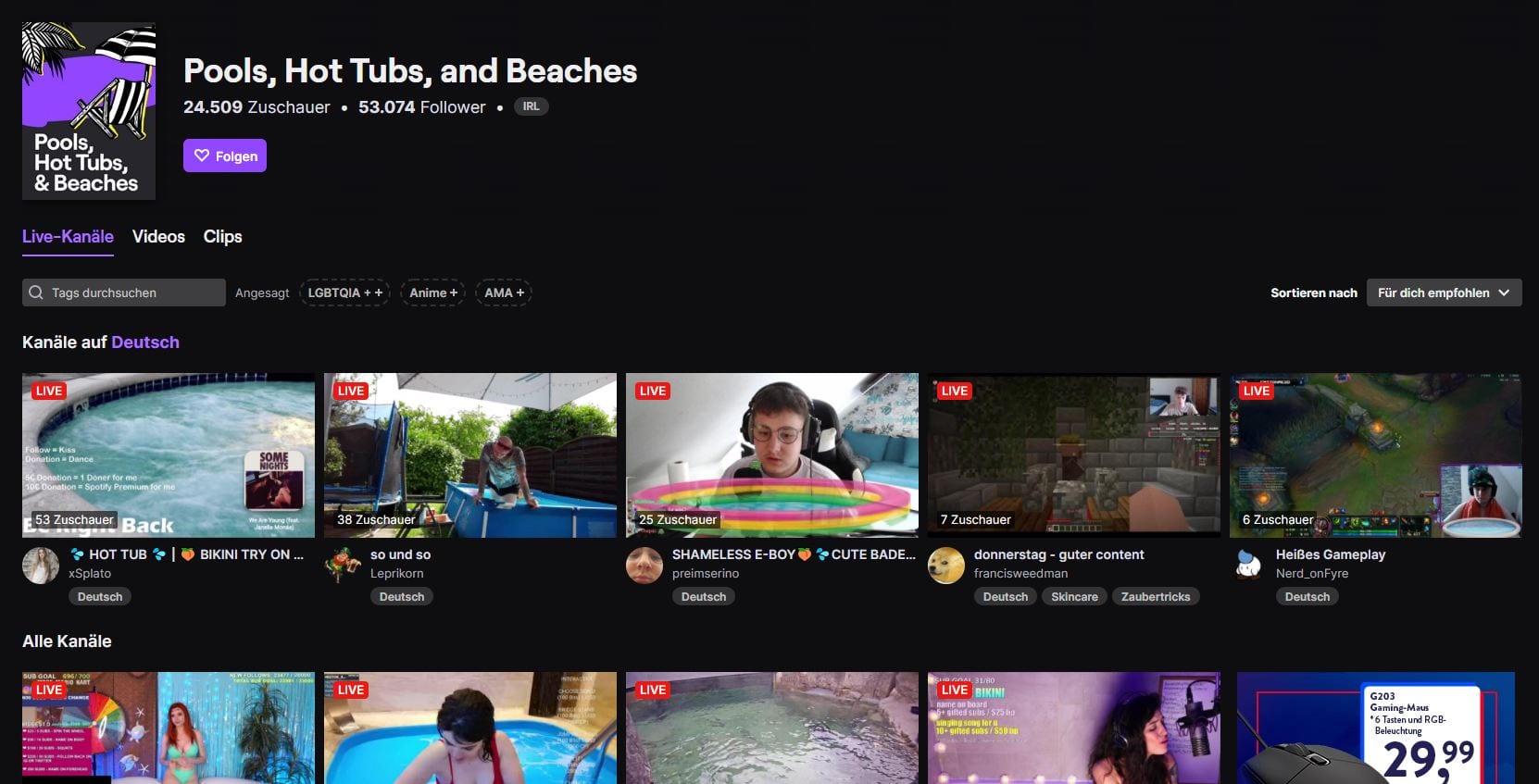 Twitch - Pools, Hot Tubs, and Beaches