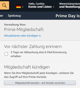 Mitgliedschaft teilen prime Amazon Prime