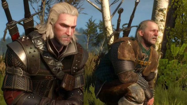 Geralt und Vesemir in The Witcher 3