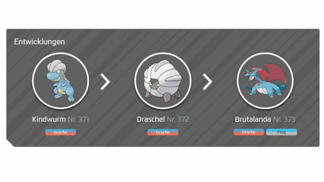 Kindwurm, Draschel und Brutalanda in Pokémon Purpur