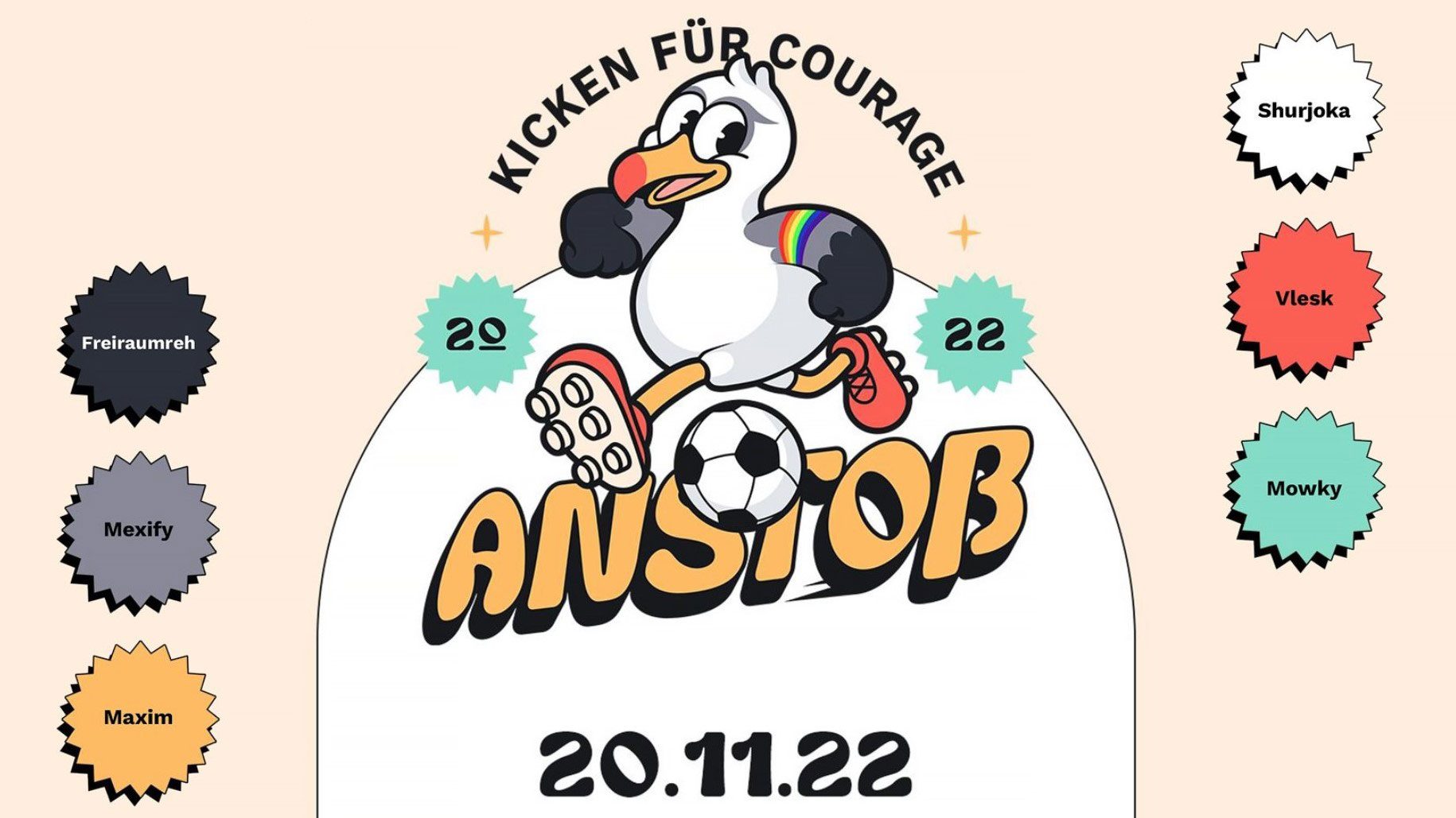 Kicken für Courage Freiraumreh gegen WM in Katar