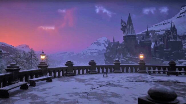 Hogwarts Legacy shows Hogwarts Castle and its surroundings in a wintry atmosphere in the new ASMR video on YouTube.