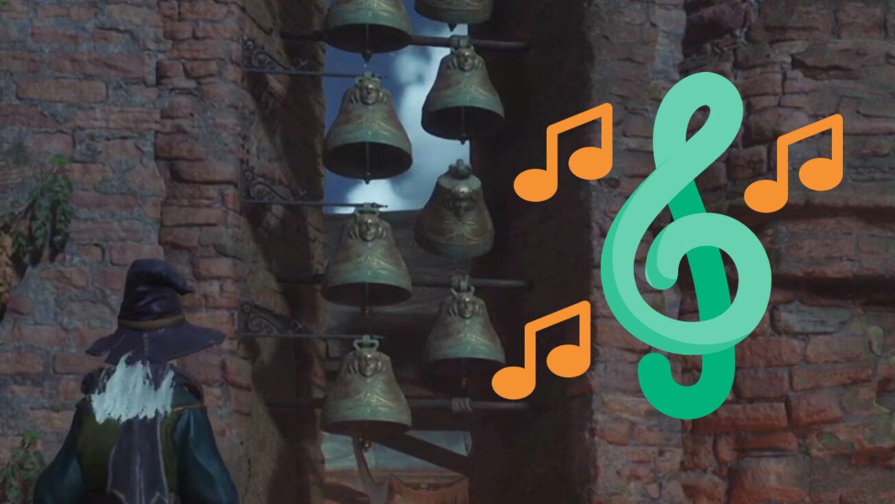 Gelöst von der Glocke Musikalische Karte virtuos entziffert Lösung Hogwarts Legacy