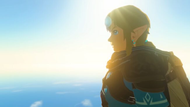 Link im neuen Trailer zu Zelda: Tears of the Kingdom.