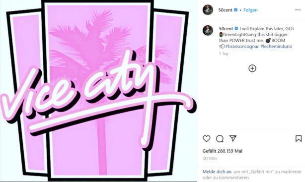 50 Cent teast auf Instagram irgendetwas im Zusammenhang mit GTA: Vice City an.