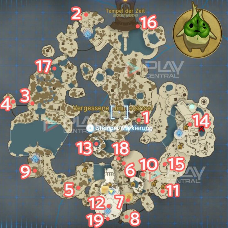 Wie Viele Krogs Gibt Es Auf Dem Vergessenen Plateau Alle Krog-Samen auf Vergessene Himmelsinsel in Zelda: Tears of the