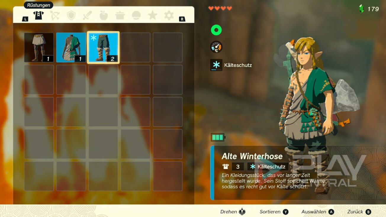 Warme Kleidung gegen Kälte in Zelda Tears of the Kingdom KälteSchutz