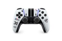 DualSense Wireless-Controller in der Gran Turismo Limited Edition mit Rennstreifen und Kohlefaser-Optik.